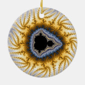 Blauw Mandel Kerstornament Keramisch Ornament (Achterkant)