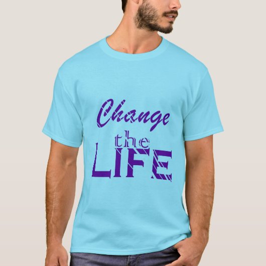 Blauw Mannen Basic T-shirt (Voorkant)
