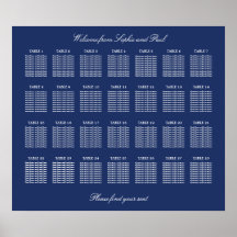Blauw marine 28 Tafel Trouwstoelen Plattegrond Pos