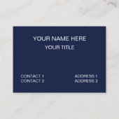 Blauw Marine Blauw Wit Driehoek Geometrisch Visitekaartje (Achterkant)