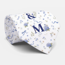 Blauw marine bloemen bloem bruiloft koppel bruideg stropdas