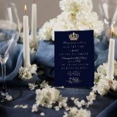 Blauw Marine Gouden Kroon Royal Glitter 16de Verja Kaart