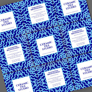 Blauw Marine Naadloos Mozaïek Tegeltje Vierkante Visitekaartje