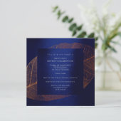 Blauw Marine Roze Rose Goud Verjaardagsfeest Kaart (Staand voorkant)