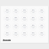 Blauw marine schrift Monogram script toekomstige m Ronde Sticker (Vel)