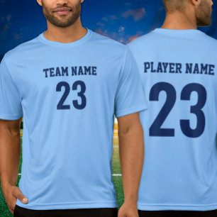 Blauw Marine Sportteam Jersey Nummer T-shirt