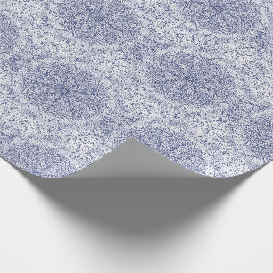 Blauw Marine Uniek Elegant Modern Sneeuwvlok Cadeaupapier