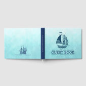 Blauw-marine zeilboot 2 gastenboek (Volledig)