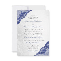 Blauw marine zilver grijs kant trouw delicate