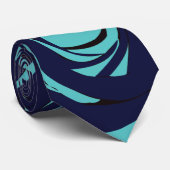 Blauw marineblauw Roos bloemmotief Stropdas (Opgerold)