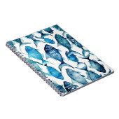 Blauw & Marineblauwe Oceaanvis | Zee Kinderen Scho Notitieboek (Rechterzijde)