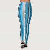 Blauw marinebruine verticale gestreepte leggings (Achterkant)