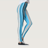 Blauw marinebruine verticale gestreepte leggings (Rechts)