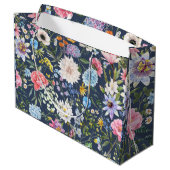  blauw marinepatroon Modern Birthday Groot Cadeauzakje (Achterkant Gekanteld)