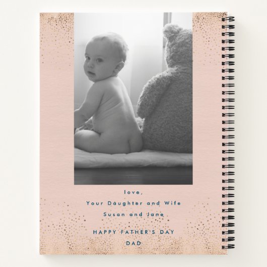 Blauw marinescript Vaderdag Ocean Modern Diary Notitieboek (Achterkant)