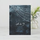 blauw-marineWEDING INVITATIE Kaart (Staand voorkant)