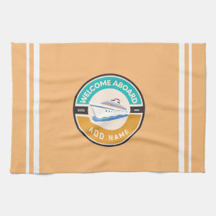 Blauw maritiem anker jachtclub boot marina theedoek