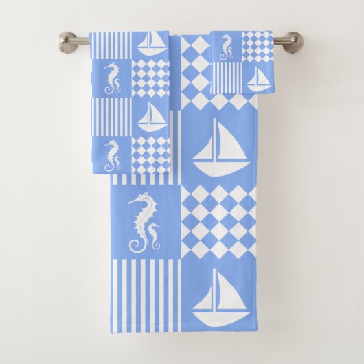 Blauw maritiem bad handdoek (Insitu)