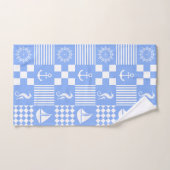 Blauw maritiem bad handdoek (Handdoek)