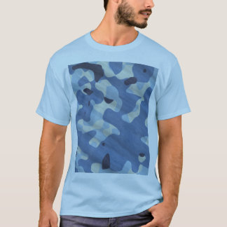 Blauw maritiem camouflagepatroon tactisch militair t-shirt