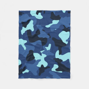 Blauw maritiem leger camouflagepatroon fleece deken