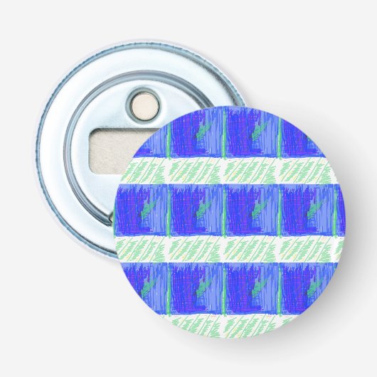 Blauw maritiem thema button flesopener (Voorkant)