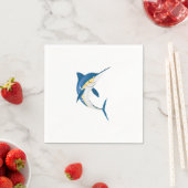 Blauw marlijn maritiem servet (Insitu)
