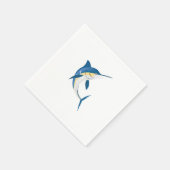 Blauw marlijn maritiem servet (Hoek)