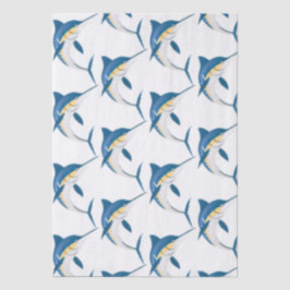 Blauw Marlijn Patroon Tissuepapier