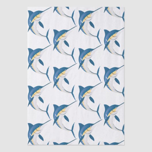 Blauw Marlijn Patroon Tissuepapier (Voorkant)