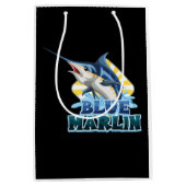 blauw-marlijn-vis-tshirt-met-karton-karakter medium cadeauzakje (Voorkant)