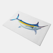 Blauw marlijnprofiel deurmat (Schuin)