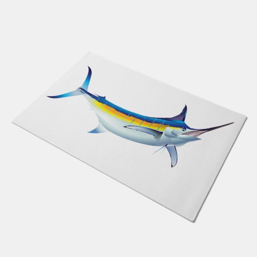 Blauw marlijnprofiel deurmat (Schuin)