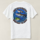 Blauw Marlin Rip Art Logo T-Shirt (Design achterkant)