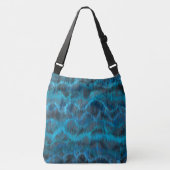 Blauw Marmer Abstract Crossbody Tas (Voorkant)