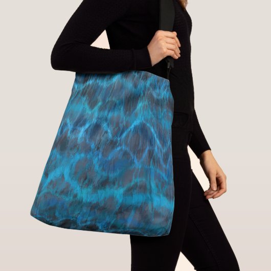 Blauw Marmer Abstract Crossbody Tas (Dichtbij)