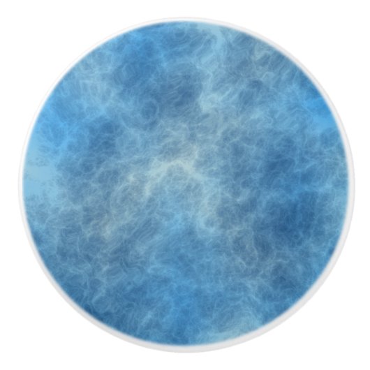 Blauw Marmer Abstract Keramische Knop (Voorkant)