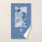 Blauw marmer abstract kustpatroon bad handdoek (Handdoek)
