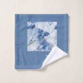 Blauw marmer abstract kustpatroon bad handdoek (Wasdoekje)