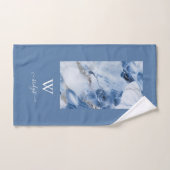 Blauw marmer abstract kustpatroon bad handdoek (Handdoek)