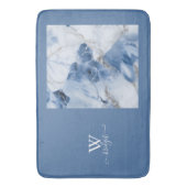 Blauw marmer abstract kustpatroon badmat (Voorkant Verticaal)