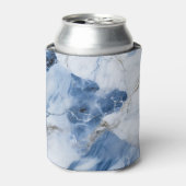 Blauw marmer abstract kustpatroon blikjeskoeler (Blikje Voorkant)