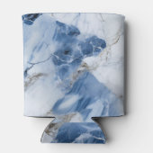 Blauw marmer abstract kustpatroon blikjeskoeler (Achterkant)