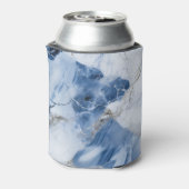 Blauw marmer abstract kustpatroon blikjeskoeler (Blikje Achterkant)