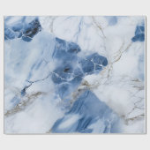 Blauw marmer abstract kustpatroon cadeaupapier (Vlak)