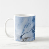 Blauw marmer abstract kustpatroon koffiemok (Links)