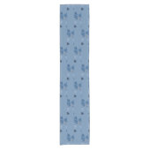 Blauw marmer abstract kustpatroon korte tafelloper (Voorkant)