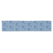 Blauw marmer abstract kustpatroon korte tafelloper (Horizontaal)