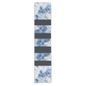 Blauw marmer abstract kustpatroon korte tafelloper (Voorkant)