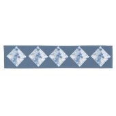 Blauw marmer abstract kustpatroon korte tafelloper (Horizontaal)